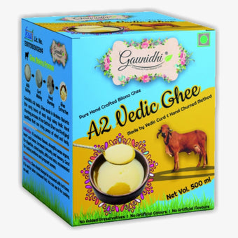 Gaunidhi A2 Vedic Ghee (Handcrafted Bilona Ghee) 500 Ml Glass Jar